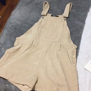 NWOT Princess Polly Motel Nude Corduroy Dungaree